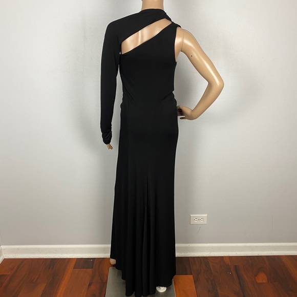 NEW TOPSHOP BLACK ONE-SHOULDER MAXI DRESS - Picture 7 of 8